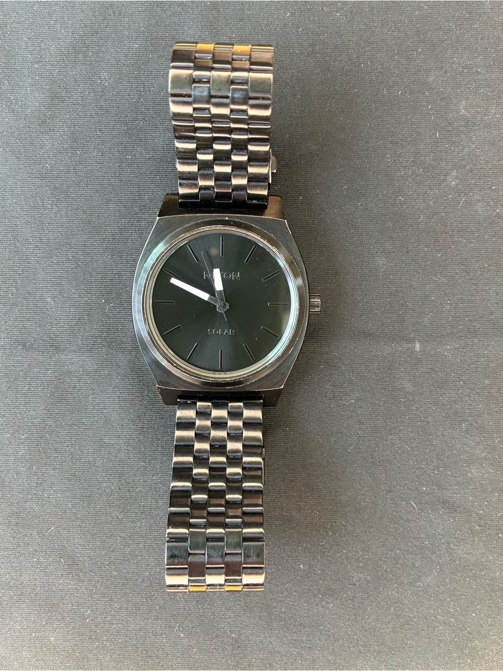 Nixon Time Teller Solar Black Stainless Steel Watch